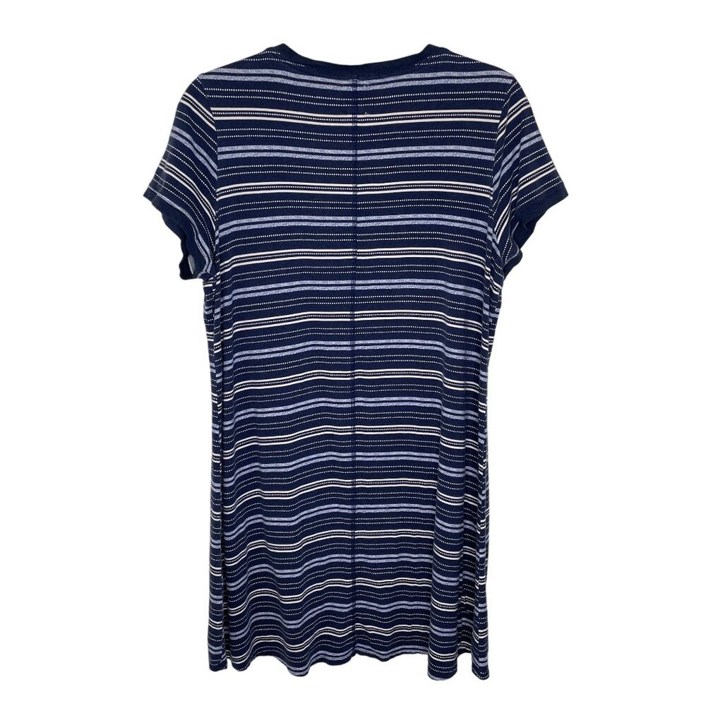 Lucky Brand Navy Striped T-Shirt Dress, L - Picture 2 of 7